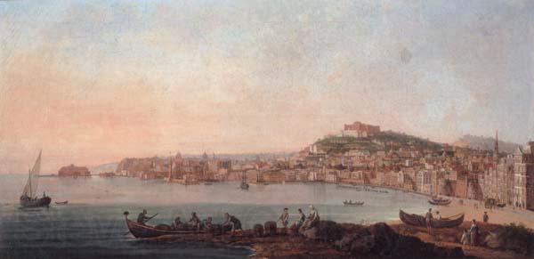 unknow artist Naples,a view of the bay from the marinella looking towards the molo and the castel dell ovo France oil painting art